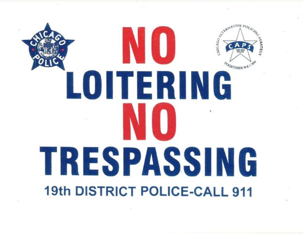 "No Trespassing" sign